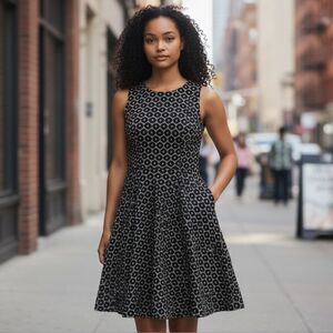 En Focus Studio Dress in Black and Cream